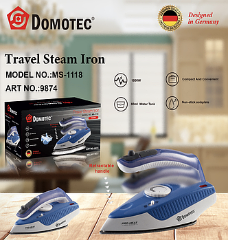 Дорожня праска Domotec MS-1118 — компактна праска з парою Лучшая цена