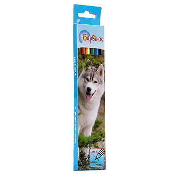 Олівці кольорові 6 кольорів "Фауна" БАРВІНОК 5-201/1 G-Rich