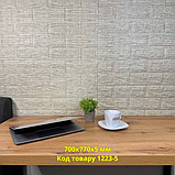 Настінна самоклеюча 3D панель цегла Сіра смужка 700x770x5мм, фото 2