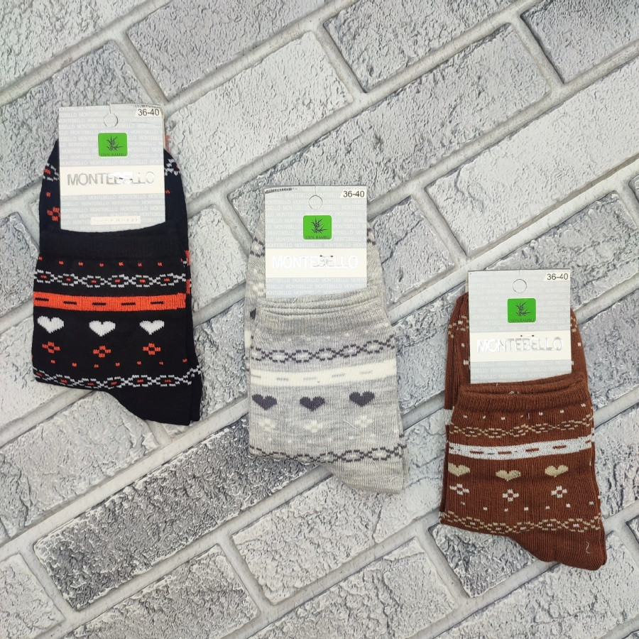 Шкарпетки жіночі середні весна/осінь р.36-40 асорті серця MONTEBELLO 30039551, фото 1