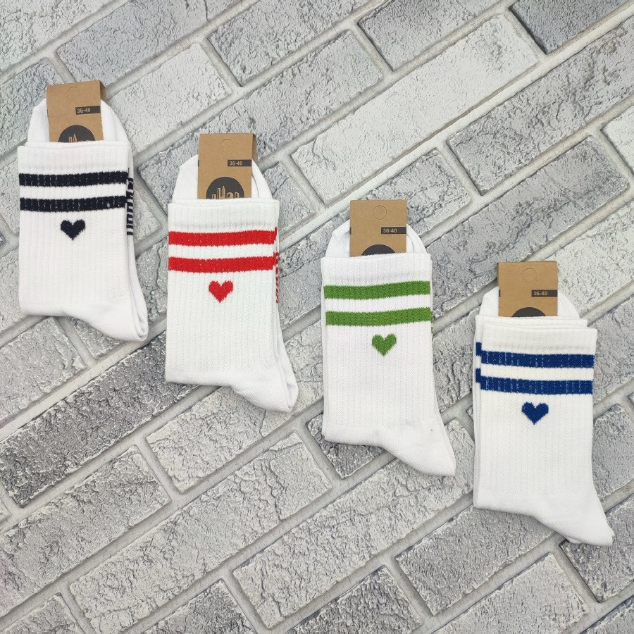 Шкарпетки жіночі високі весна/осінь р.36-40 білі теніс серця URBAN 30039549, фото 1