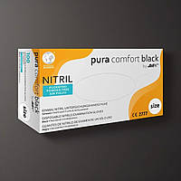 Рукавички нітрилові чорні міцні AMPri Pura Comfort M 100шт без пудри та тальку якісні