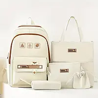 Шкільний комплект 5 в 1, Рюкзак з великою сумкою, сумкою через плече, пеналом і сумкою на шнурку