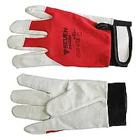 Рукавиці робочі комбіновані тканина/біла шкіра JUGGER, р.10 Україна (16-181)