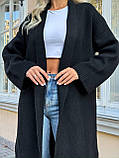Жіночий трикотажний подовжений кардиган в стилі оверсайз, фото 7