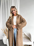 Жіночий трикотажний подовжений кардиган в стилі оверсайз, фото 8