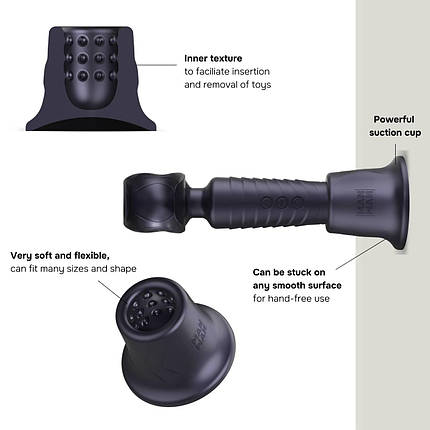 Присосок для вібромасажера Manwan HOLDEN Black Plum, силікон, фото 2