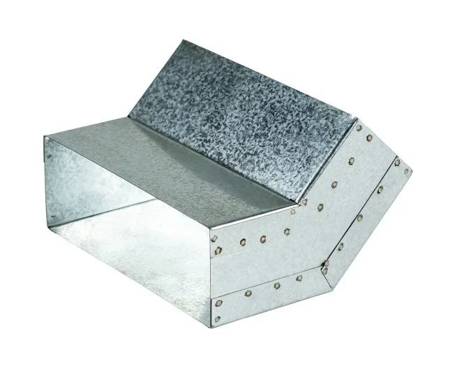 Коліно вентиляційне широке 45° 50х150 оцинк, фото 1