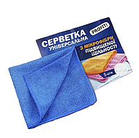 Серветки з мікрофібри універсальна Profit Pro, 5 шт., 30*30 см, асортимент, 1/30