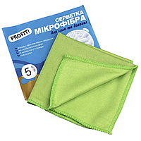 Серветки з мікрофібри для скла Profit Pro, 30*30 см, асортимент, 1/50