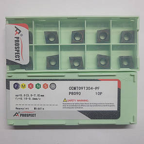 CCMT09T304-PF P8090 PROSPECT (Сталь, Гартований) Твердосплавна пластина, фото 2