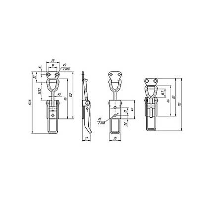 Замок клямка нержавійка для куба регульований, фото 3