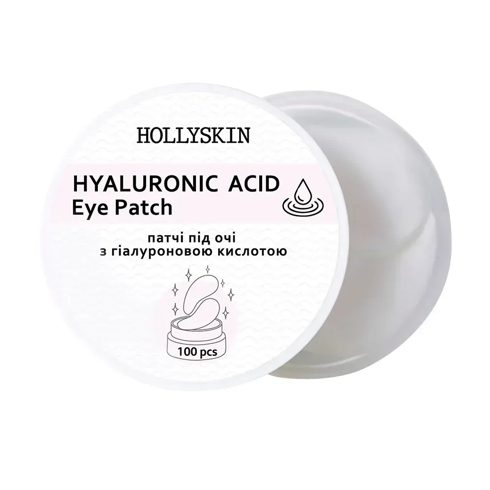 HOLLYSKIN Тканинні патчі під очі Hyaluronic Acid Eye Patch, 100 шт., фото 1