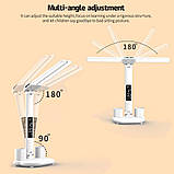 Настільна лампа LED світлодіодна акумуляторна подвійна з органайзером і годинником Біла, фото 6