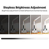 Настільна лампа LED світлодіодна акумуляторна подвійна з органайзером і годинником Біла, фото 9