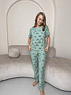 Жіноча ПІЖАМА трикотажна ШТАНИ+ФУТБОЛКА МІККІ БЛАКИТНА ANTANA 182, фото 5