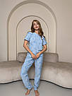 Жіноча ПІЖАМА трикотажна ШТАНИ+ФУТБОЛКА МІККІ БЛАКИТНА ANTANA 182, фото 2