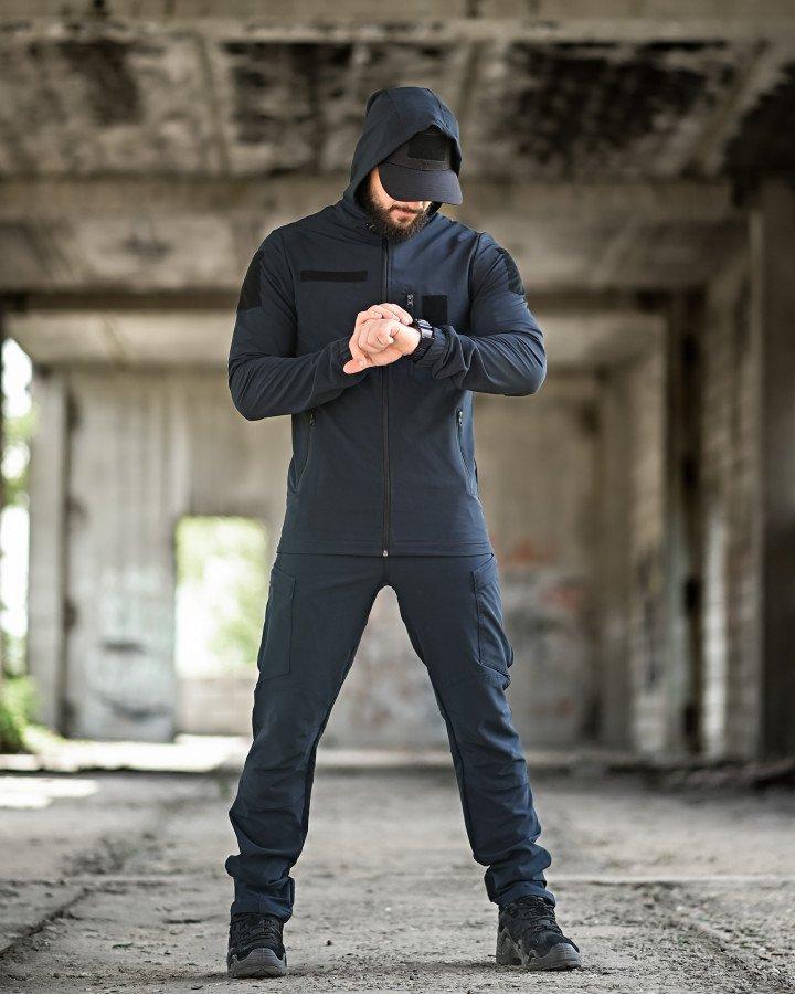 Літній еластичний тактичний костюм agony синій дснс НП4889, фото 1