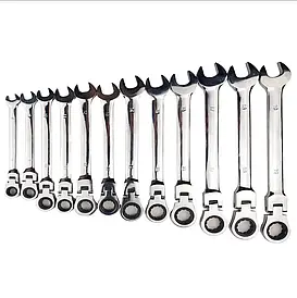 Ключі ріжково-накидні з тріскачкою на кардані LEX 1578 (12шт)