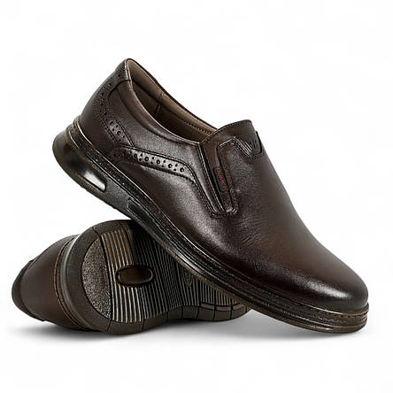 Туфлі чоловічі Bumer (Україна) шкіряні коричневі демісезонні 101кор, фото 1