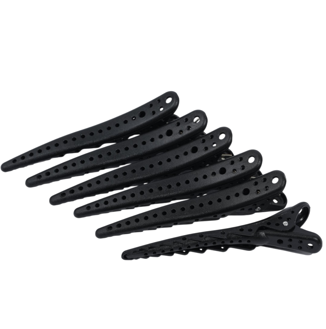 Перукарські кліпси-затискачі для волосся Hots Professional Shark Black, 6 шт (HP66002-BLK), фото 1