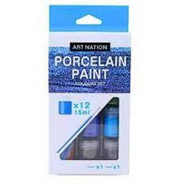 Набір фарб для розпису кераміки 12 кол.*15мл +2пензлика Art Nation" PC11215