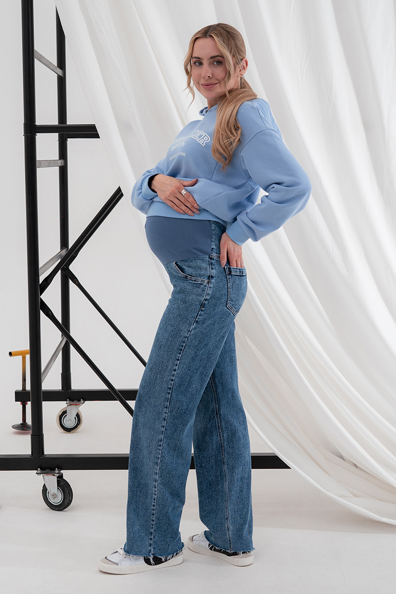 Джинси для вагітних Anne сині зі сніжним ефектом, фото 1