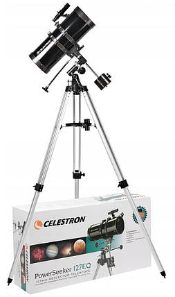 Телескоп Celestron PowerSeeker 127/1000 EQ | Потужний та компактний рефлектор Ньютона з коректором на екваторіальній монтуванні, фото 1