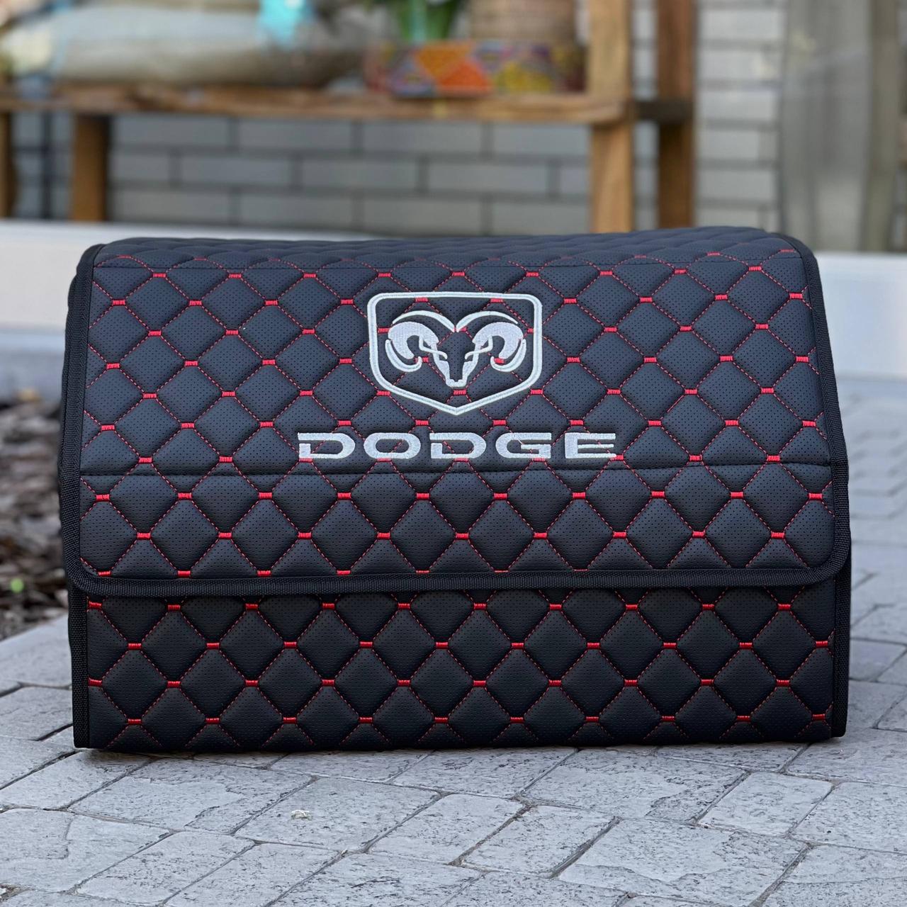 Органайзер у багажник на магніті з логотипом Dodge з екошкіри, чорний, 50 см, автоорганайзер, фото 1