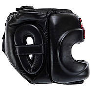 Шолом боксерський з бампером шкіряний TWINS STEEL FRAME BO-0573 Чорний, фото 2