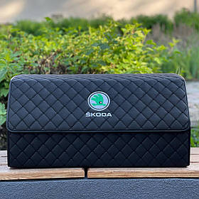 Органайзер у багажник з логотипом Skoda з екошкіри, чорний, 65 см, автомобільний органайзер