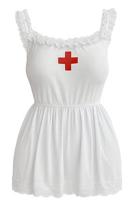 Костюм медсестри з панчохами та халатом Fengcailing M-L набір із 6 речей білий