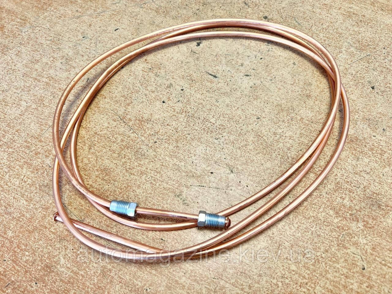 Трубка гальмівна мідна передня права Газель, Соболь (D-5; М10х1,25; 220 см), фото 1