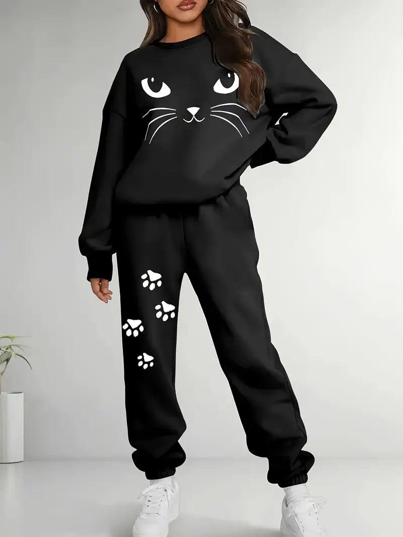 Стильний жіночий костюм (тринитки на флісі) з принтом, фото 1