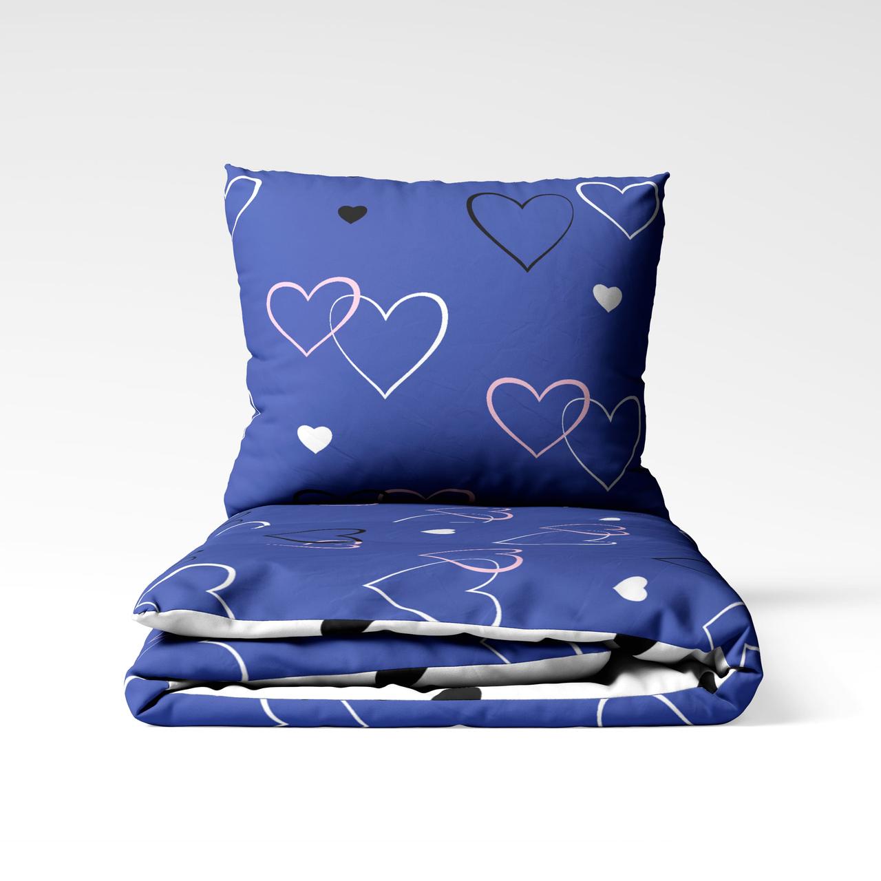 Постільна білизна ТЕП "Happy Sleep" Navy Blue Love, 50x70, двоспальна, фото 1