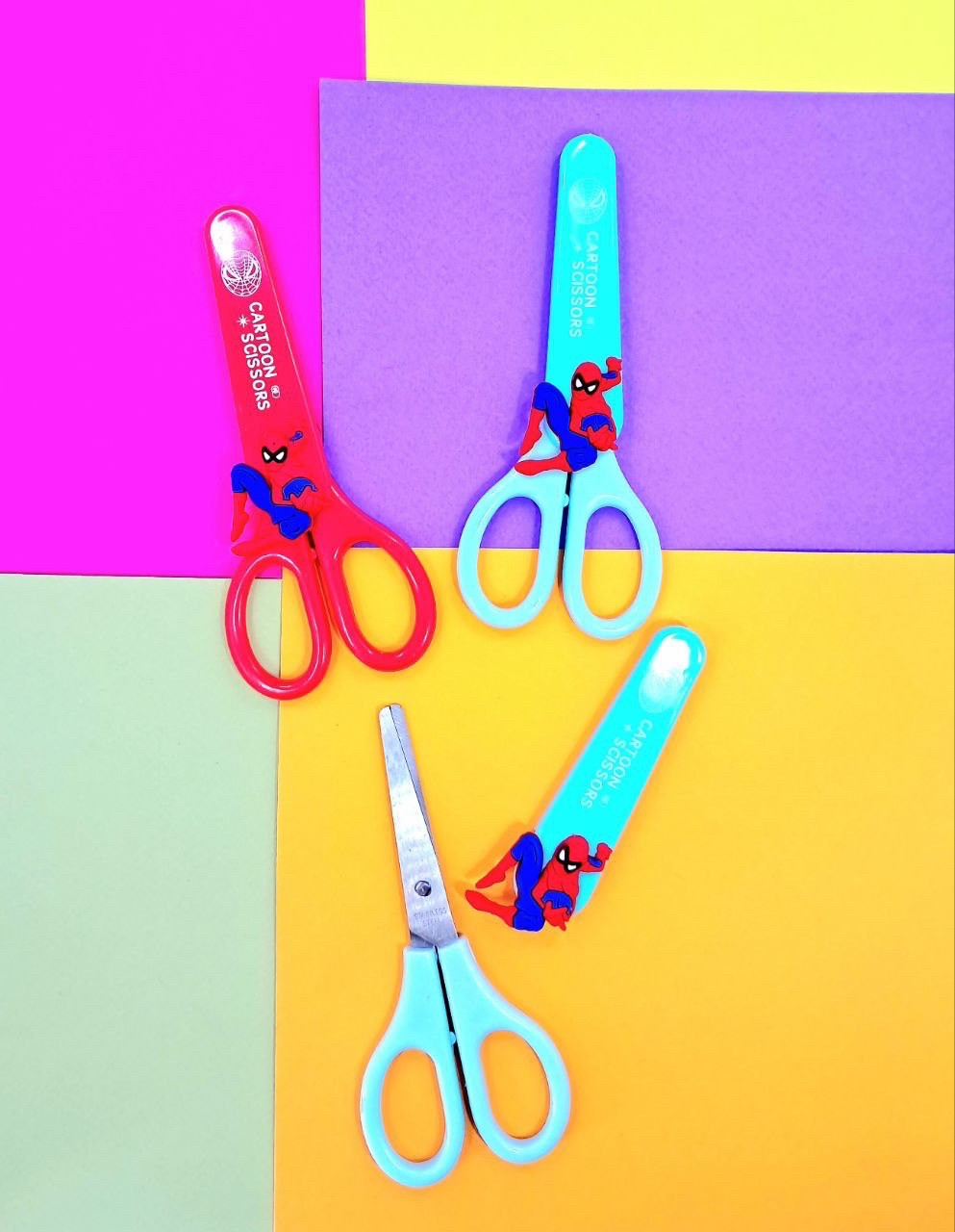 Ножиці дитячі Спайдермен 14 см у пластиковому чохлі, фото 1