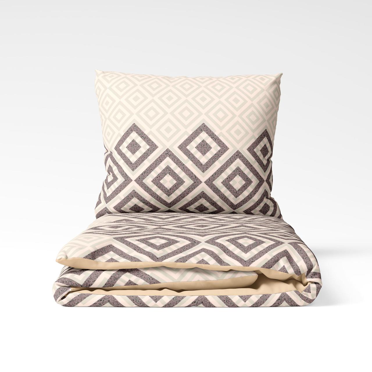 Комплект постільної білизни ТЕП "Happy Sleep" Squares Beige, євро, фото 1