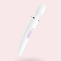 Вибромассажер Satisfyer Wand-er Woman (White/Chrome), водонепроницаемый, мощный, размер XXL