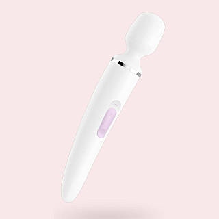 Вибромассажер Satisfyer Wand-er Woman (White/Chrome), водонепроницаемый, мощный, размер XXL