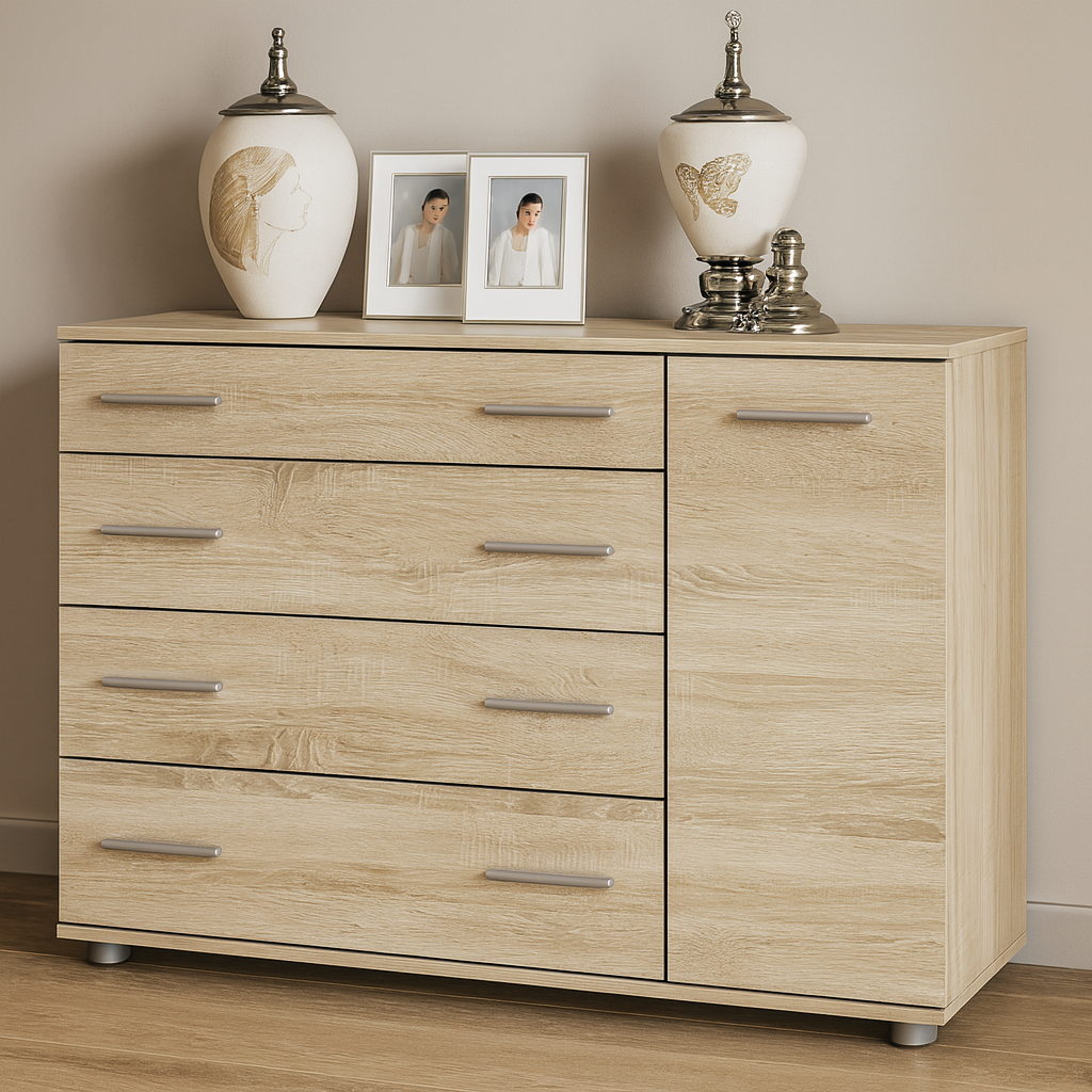 Сучасна комод для будинку дуб сонома 100×38×73 см Еверест К-3, фото 1