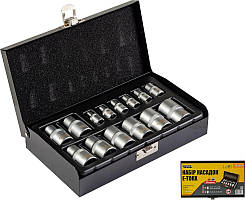 Набір насадок торцевих CRV, E-TORX 14 шт (1/4" - 4/5/6/7/8/10; 1/2" - 10/11/12/14/16/18/20/22) MASTERTOOL