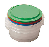 Контейнер харчовий ГОСПОДАР пластиковий круглий 1 л набір 3 шт 92-0059