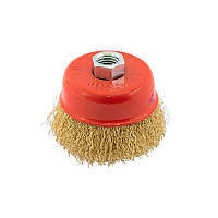 Щітка торцева з латунированной рифленого дроту D 75 М14 MASTERTOOL 19-7107