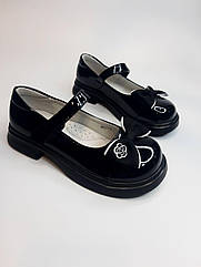 Туфлі для дівчинки Apawwa 5713 black чорні р.33 останні!