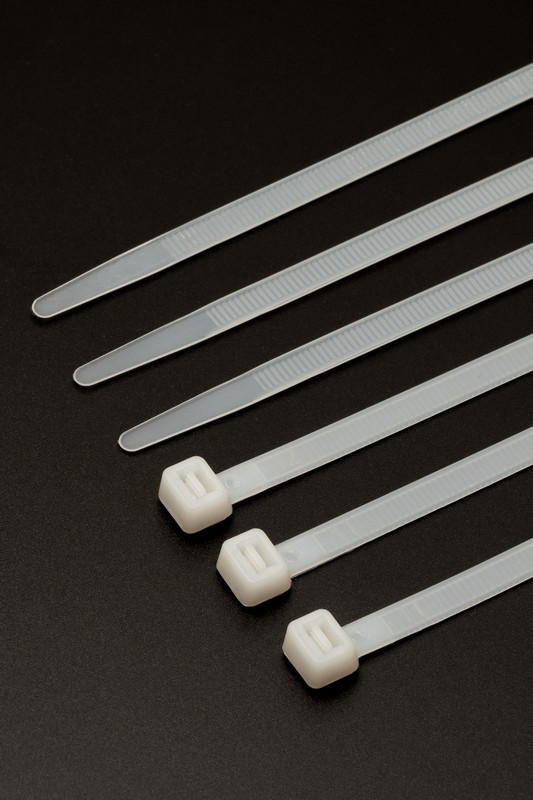 Хомут пластиковий 2,5* 80 мм білий, 100 шт MASTERTOOL 20-1801, фото 1