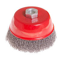 Щітка торцева з рифленого дроту D100 М14 MASTERTOOL 19-7210