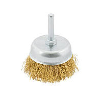 Щітка торцева MASTERTOOL з латунированной рифленого дроту 50 мм зі стрижнем 1/4" 19-7405