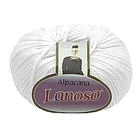 Lanoso ALPACANA (Ланосо Альпакана) № 3000 білий (Пряжа вовна, альпака з акрилом, нитки для в'язання)