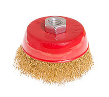 Щітка торцева з латунированной рифленого дроту D 85 М14 MASTERTOOL 19-7108