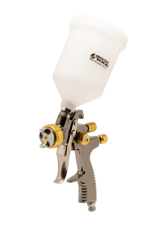 Краскопульт LVLP СБ 600 мл, пластик, Діаметр 1,8 мм, 125-170 л/хв, 1,5-2,5 бар MASTERTOOL 80-8803, фото 1